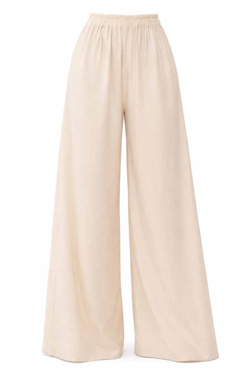 Wide flare cotton pants